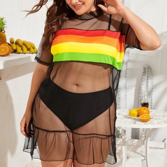SHEIN Other - Rainbow swimsuit cover-up